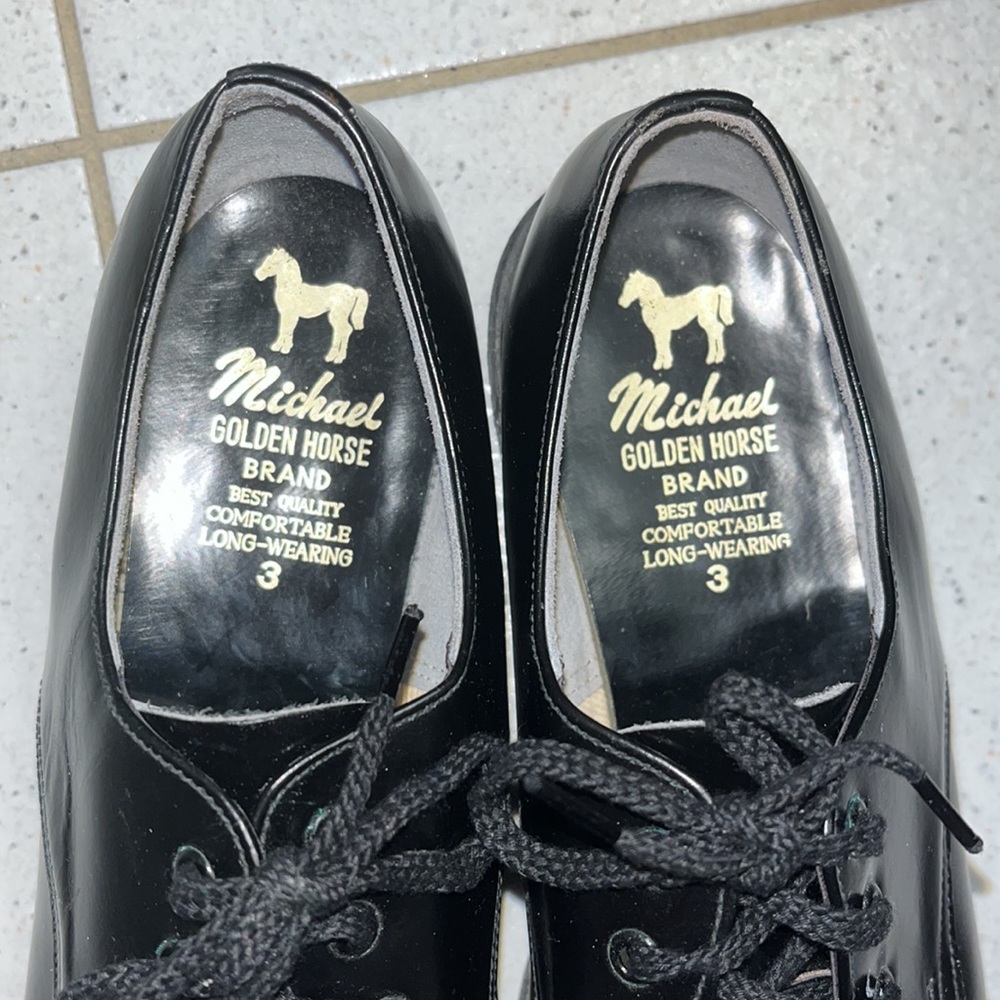 Kids Black Leather School Dress Shoes| Size 3 - Picture 7 of 8